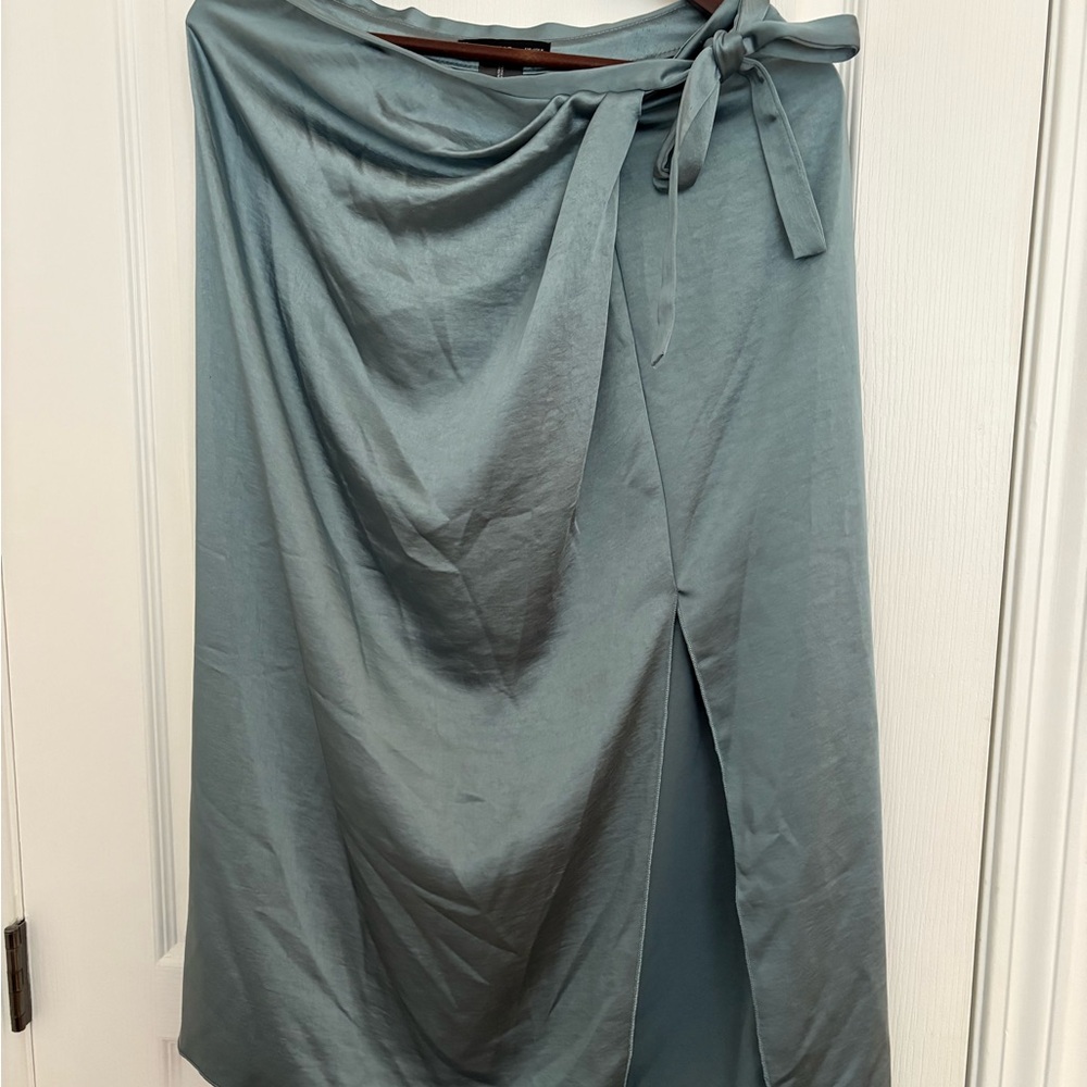 Elegant Teal Wrap Skirt